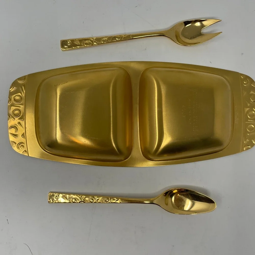Roger Bros Alessi Italy Int'l‎ Stainless Divided Relish Serving Utensils Vintage
